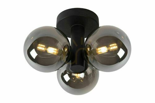 Check Lucide TRUDY Plafond 3-Light Black Metal Retro Bathroom IP44 74116/03/30