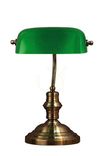 Check Table Lamp Markslojd Bankers Green Metal Glass 42 cm 105931