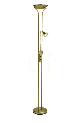 Check Floor Lamp Markslojd DETROIT 2-Light Brown Metal Dimmable 180 cm 111242