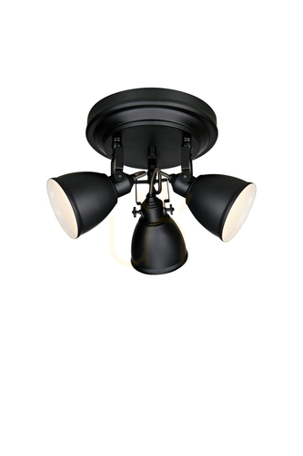 Check Plafond Markslojd FJALLBACKA 3-lichts zwart metaal 35 cm 105815