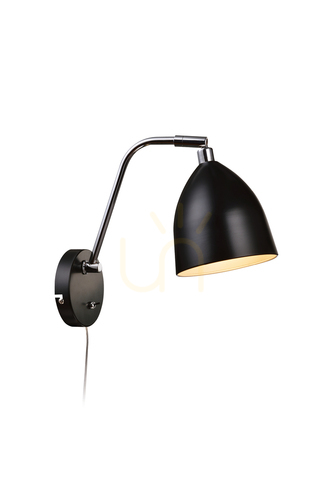 Check Wall Light Markslojd Fredrikshamn Black Metal 1-Light 105027