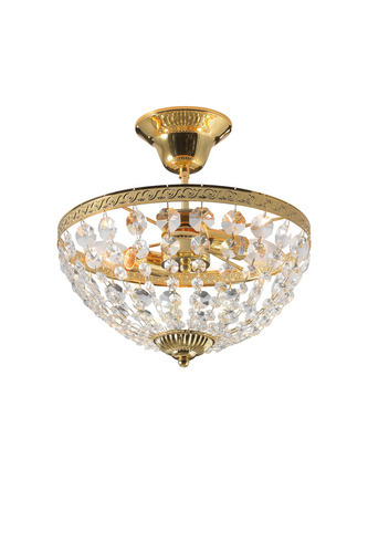 Check Plafond Markslojd Hanaskog 30 cm goud met kristal 2-lichts 100486