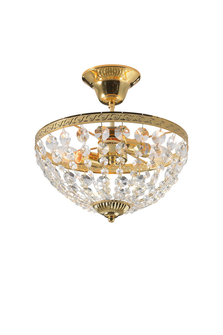 Plafond Markslojd Hanaskog 30 cm goud met kristal 2-lichts 100486