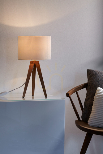Check Table Lamp Markslojd KULLEN Oak White Wood 44 cm 104625