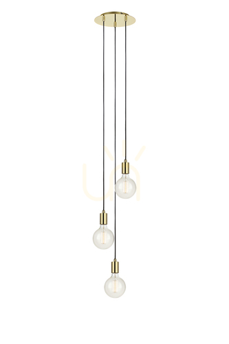 Check Pendant Light Markslojd SKY 3-Light Brass Metal 25 cm 106333