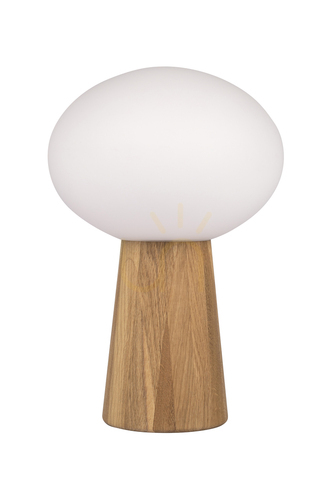 Check Table Lamp Markslojd Pater Oak White Wood Glass 108409