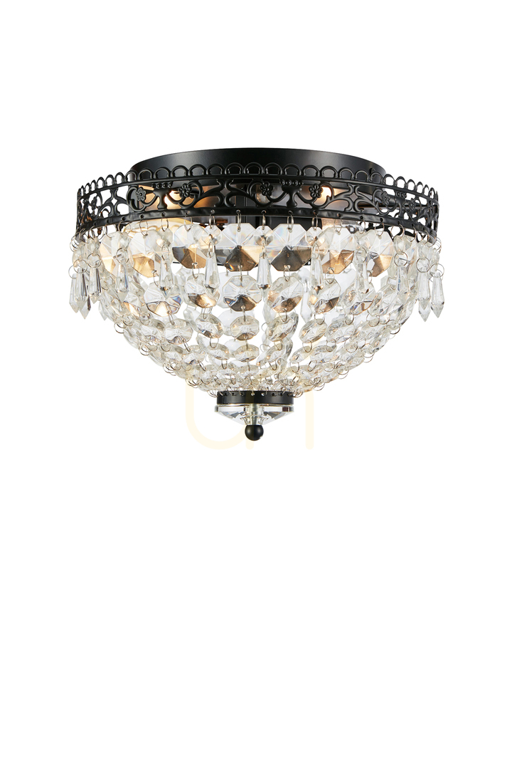 Ceiling Light Markslojd Joline 2-Light Black Crystal IP21 108424