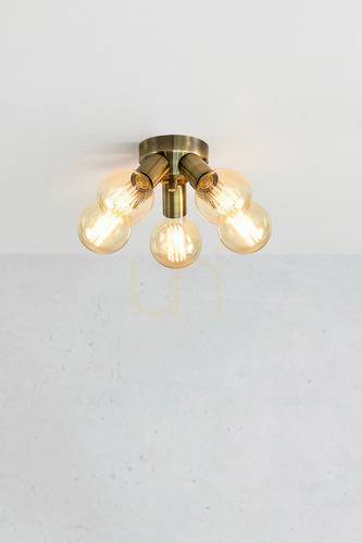 Check Ceiling Lamp Markslojd Mazzo 5-Light Antique Brass Metal 108553