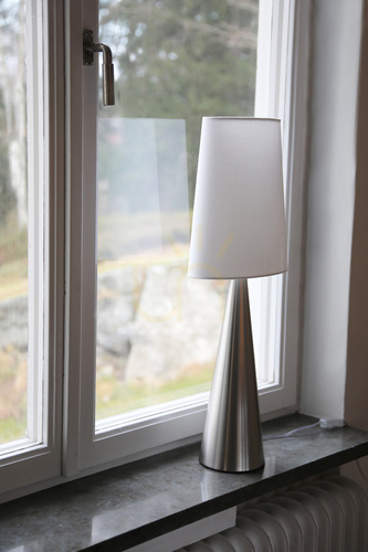 Check Table Lamp Markslojd Conus Satin Nickel Off White 64 cm 108624