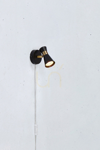 Wall Light Markslojd FOLIE 108625 Black Antique Brass Metal 1-Light small 1