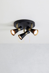 Ceiling Lamp Markslojd Folie 3-Light Black Antique Brass 108626 small 1