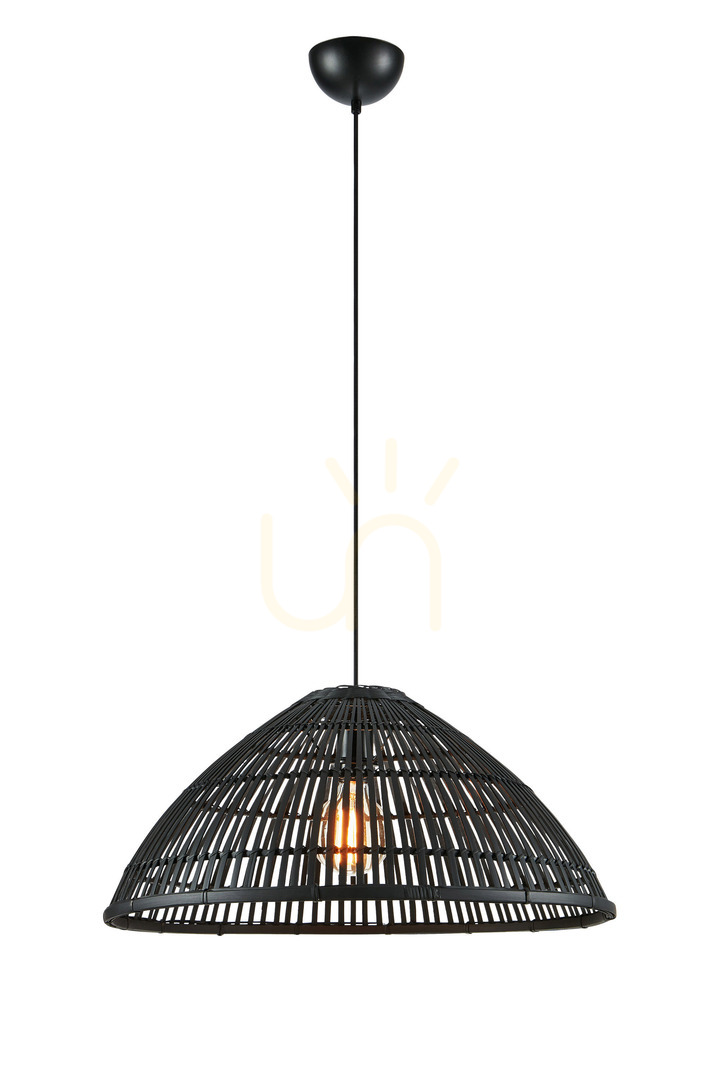 Pendelleuchte Markslöjd Capello 108674 schwarz Metall/Bambus 58 cm