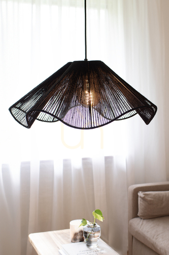 Check Pendant Light Markslojd 108682 Black Iron Jute 60 cm