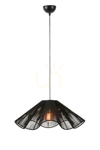 Check Pendant Light Markslojd 108682 Black Iron Jute 60 cm