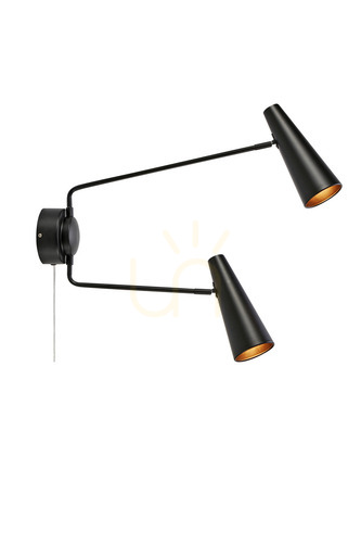 Check Wall Light Markslojd Peak 2-Light Black Steel 108690