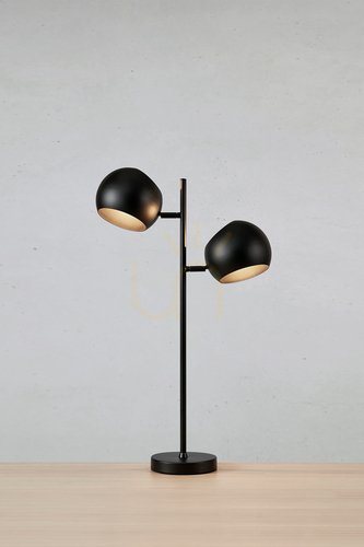 Check Table Lamp Markslojd EDGAR 2-Light Black Steel 108691