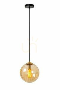 Lucide Monsaraz Black Glass Metal Retro Pendant Light 45493/30/62 small 0
