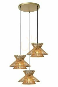 Lucide TASMAN Japandi Pendant Light 3-Light Wood Gold E27 10420/03/72 small 0