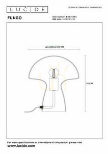 Table Lamp Lucide FUNGO Glass Modern E27 28 cm 10514/01/65 small 3