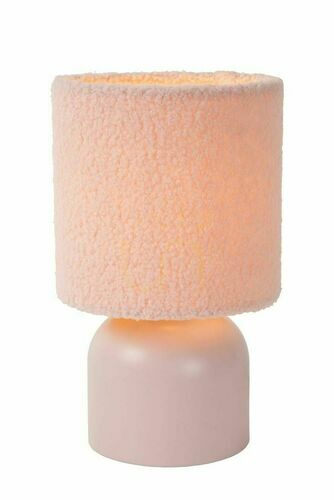 Check Lucide Woolly Pink Cotton Japandi Table Lamp E14 10516/01/66