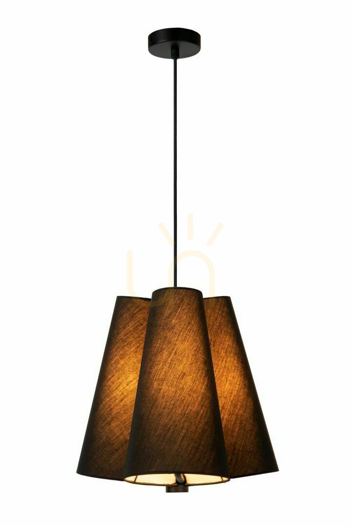 Lucide Gregory Black Rustic Flax Pendant Light 30495/03/30