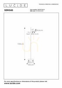 Lucide SENSAS White Steel Floor Lamp 30797/02/31 small 2