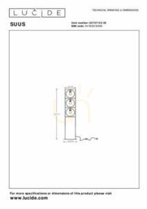 Lucide SUUS 00727/03/30 Floor Lamp black metal vintage 3× E27 145 cm small 6