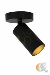 Lucide CLUBS zwart aluminium plafondspot GU10 1-lichts 09939/01/30 small 0