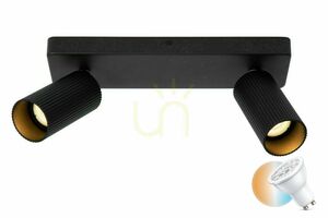 Lucide CLUBS plafondlamp zwart 2-lichts GU10 aluminium 09939/02/30 small 0