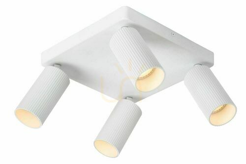 Check Lucide CLUBS plafondlamp 4x GU10 wit aluminium 24 cm 09939/14/31