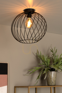 Lucide DANZA black metal ceiling light, Ø40 cm, E27, 21128/40/30 small 4