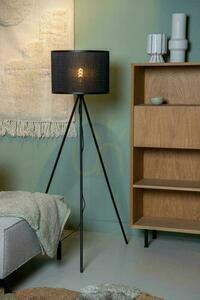 Lucide Tagalog Black Japandi Floor Lamp Metal Rattan E27 142 cm small 2