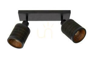 Lucide TAGALOG black wood ceiling light 2-light E27 21929/02/30 small 1