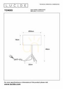 Lucide TONDO Gold Black Table Lamp E27 30 cm 45590/81/02 small 3
