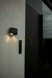 Lutec CYPRES outdoor wall light 2xGU10 7W IP44 dark grey up-down adjustable 6604003118 small 3