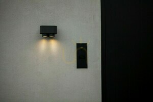 Lutec CYPRES outdoor wall light 2xGU10 7W IP44 dark grey up-down adjustable 6604003118 small 6