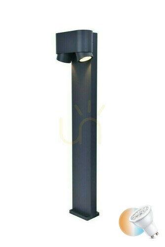 Check Outdoor Post Light Lutec CYPRES 6604004118 Grey Aluminum 75 cm 2-Light