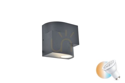 Check Outdoor Wall Lamp Lutec MARBO Grey Aluminum 2-Light 14 cm 5288001118