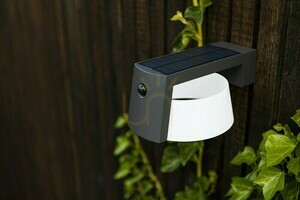 Lutec Moon Solar outdoor LED wall light with motion sensor, grey, 6906001118 small 1