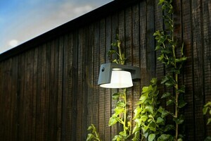 Lutec Moon Solar outdoor LED wall light with motion sensor, grey, 6906001118 small 3