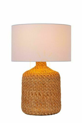 Check Lucide ARRAH Japandi Table Lamp Wood Rattan E27 10553/81/73