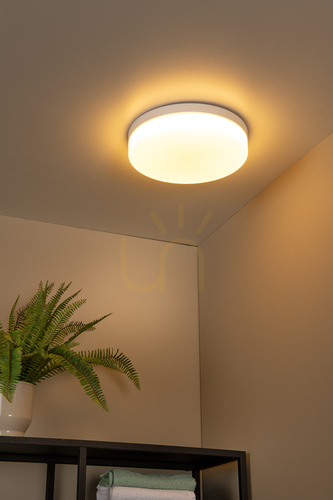 Check Lucide BISKIT bathroom ceiling light with motion sensor, white, LED 24 W 2700 K, IP44, 34.5 cm — 79111/36/31