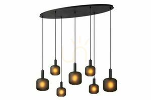 Lucide ELOISE Black Glass Metal Pendant Light 7x E27 45405/07/30 small 0