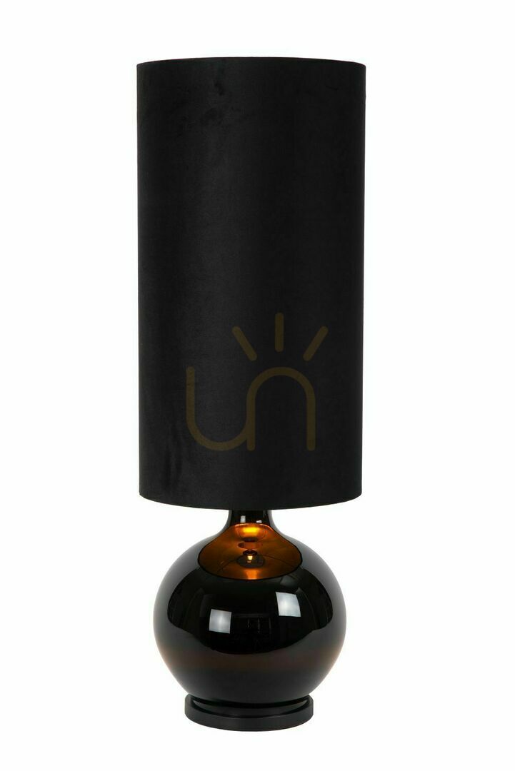 Lucide Esterad Floor Lamp Black Glass Fabric Retro 10719/81/30