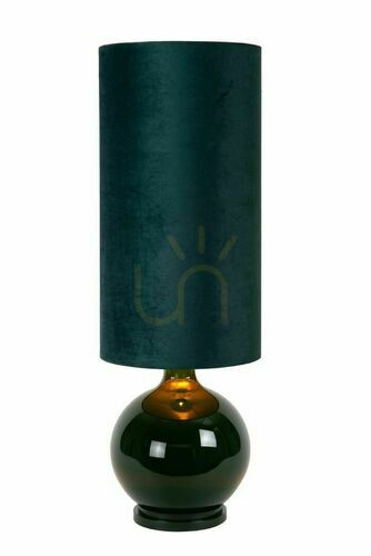 Check Lucide ESTERAD Green Retro Glass Fabric Floor Lamp 10719/81/33