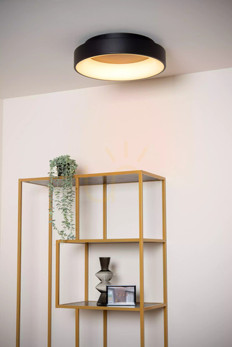 Check Lucide MIRAGE black LED flush ceiling light 33 W Ø 45 cm 36114/27/30
