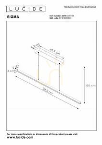 Lucide SIGMA Black LED Pendant Light 30W 23463/30/30 small 1