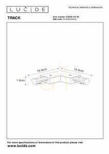 Track connector Lucide TRACK left black 09950/05/30 small 3