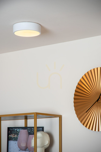 Check Lucide UNAR white LED flush ceiling light 20 cm 12 W 79185/20/31