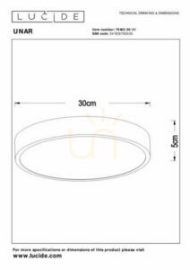 Lucide UNAR LED flush ceiling light white 18W 30 cm 79185/30/31 small 4